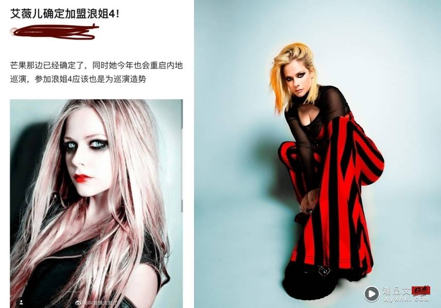网疯传！Avril Lavigne加盟《浪姐4》 娱乐资讯 图1张